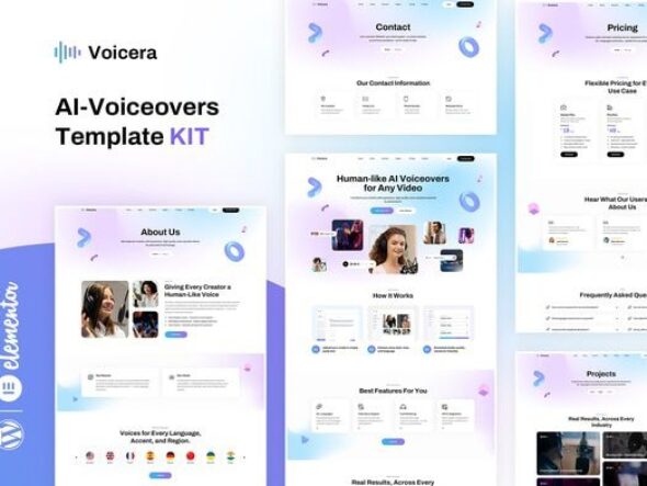 Voicera - AI Voiceover Elementor Template Kit