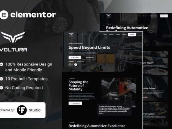 Voltura – Automotive Car Services Elementor Template Kit